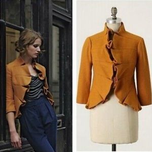 Anthropologie mustard wool jacket